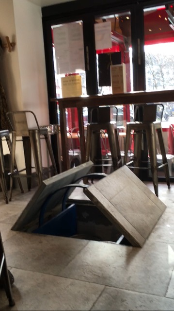 Monte-charge à trappe 2 vantaux restaurant Paris